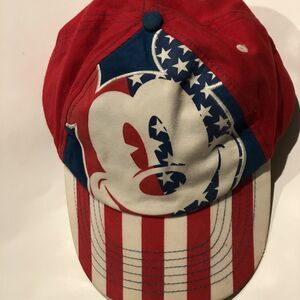 Disney Parks Mickey Mouse All American Hat Cap Red White Blue Youth Snapback Cap